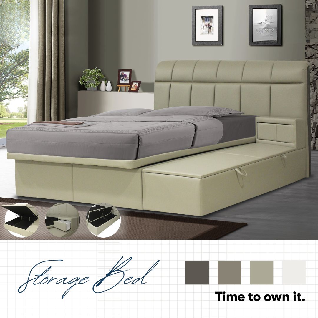 Storage Bed with Side Platform