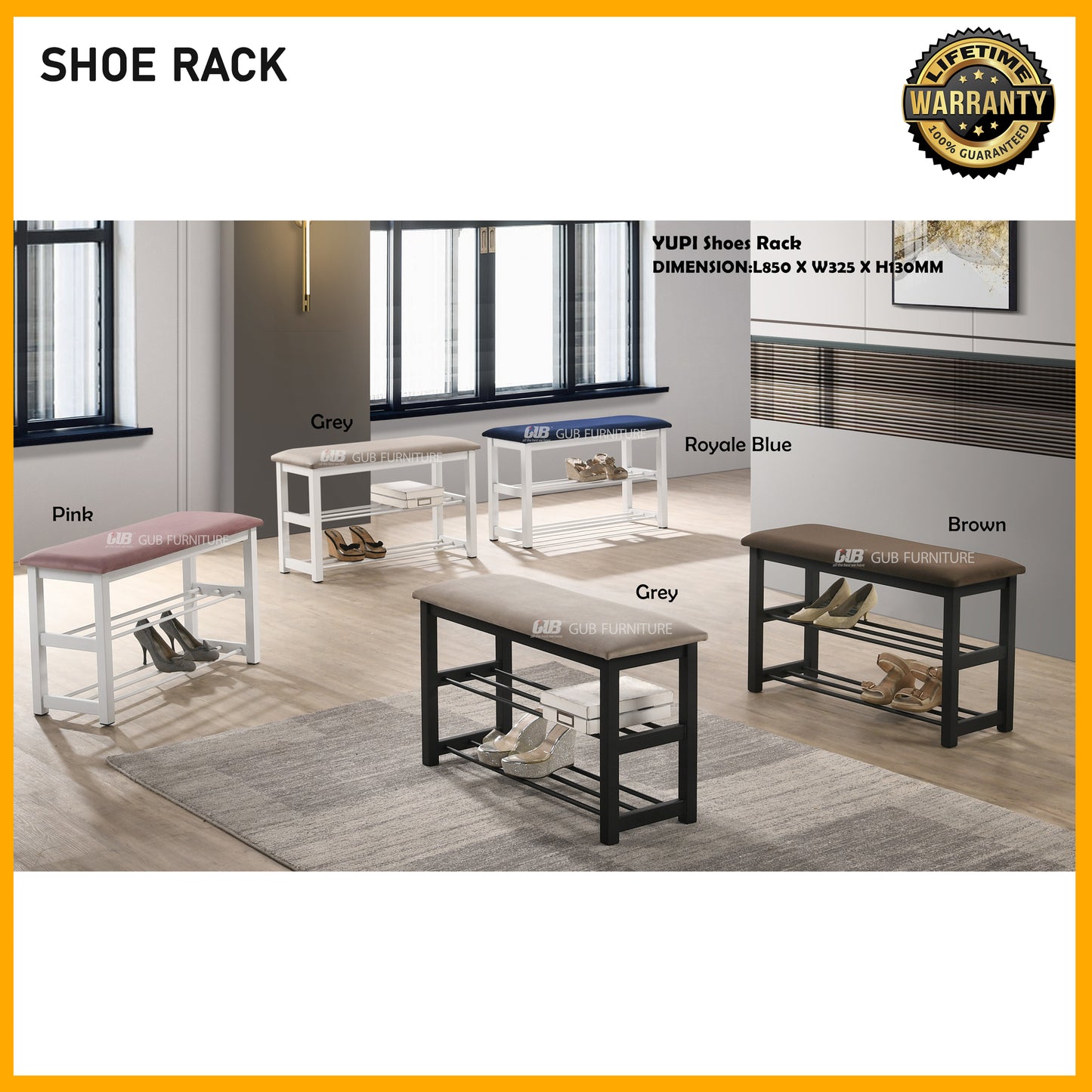 Yupi Shoes Rack - L850xW325xH130mm
