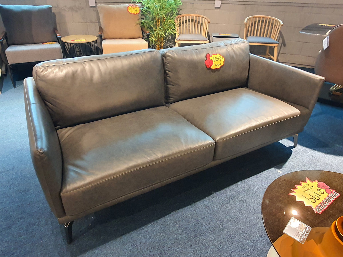 Minimalist Aniline Leather Sofa | Display Clearance (1 Pc Only)