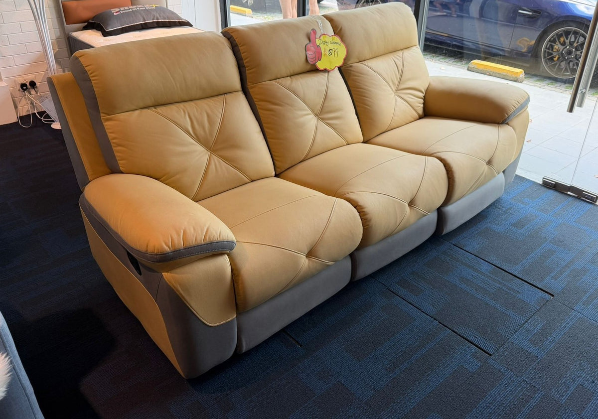 3 Seater Tech Fabric Recliner Sofa | Display Clearance | 1 Pc Only | $899 Nett