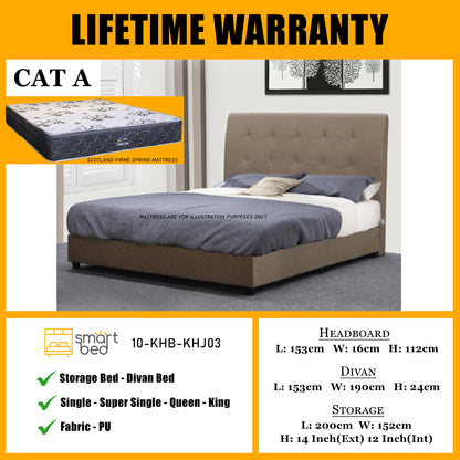 Storage Bedframe With Scotland Firme Spring Mattress l 10-KHB-KHJ03 l CAT A