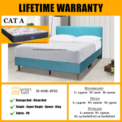 Storage Bedframe With Scotland Firme Spring Mattress l 10-KHB-OF03 l CAT A