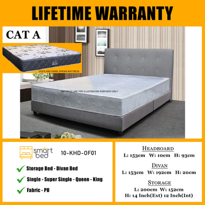 SMARTBED | Divan Bedframe With Scotland Firme Spring Mattress l 10-KHD-OF01 l CAT A