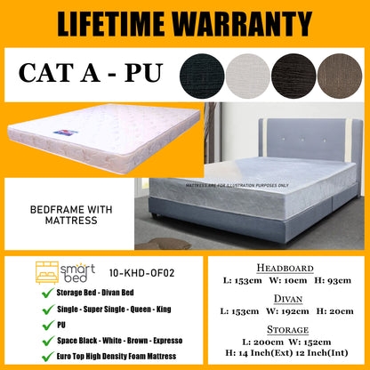 SMARTBED | Divan Bedframe With Euro Top Foam Mattress l 10-KHD-OF02 l CAT A