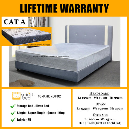 Storage Bedframe With Scotland Firme Spring Mattress l 10-KHD-OF02 l CAT A