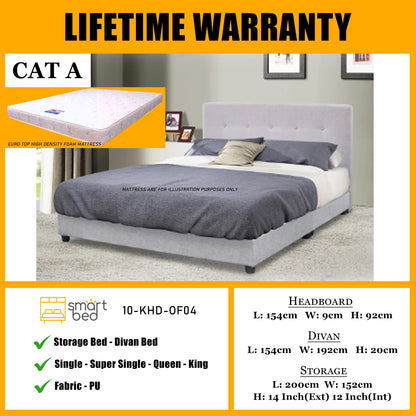 Storage Bedframe With Euro Top Foam Mattress l 10-KHD-OF04 l CAT A