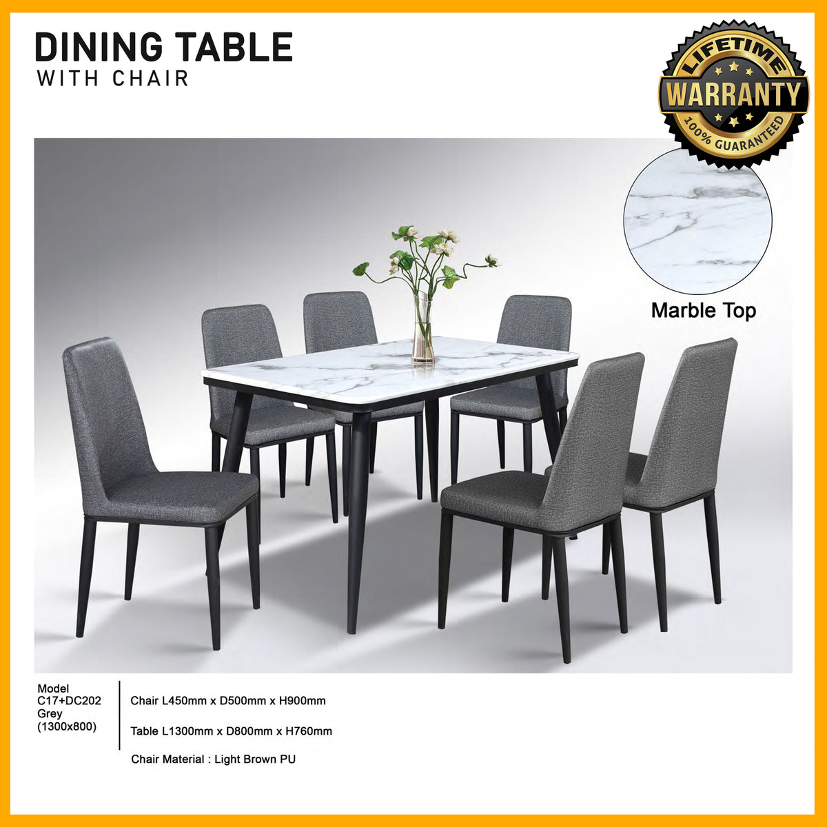 SMARTBED | Dining Table with Chair | C17+DC202GREY
