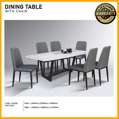 SMARTBED | Dining Table with Chair | C180+DC202(1600mm)