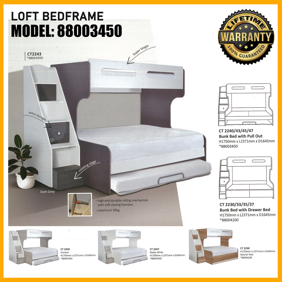 SMARTBED | LOFT BEDFRAME | 88003450