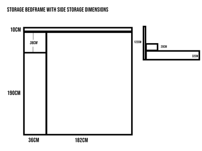 Wooden Storage Bed with Side storage