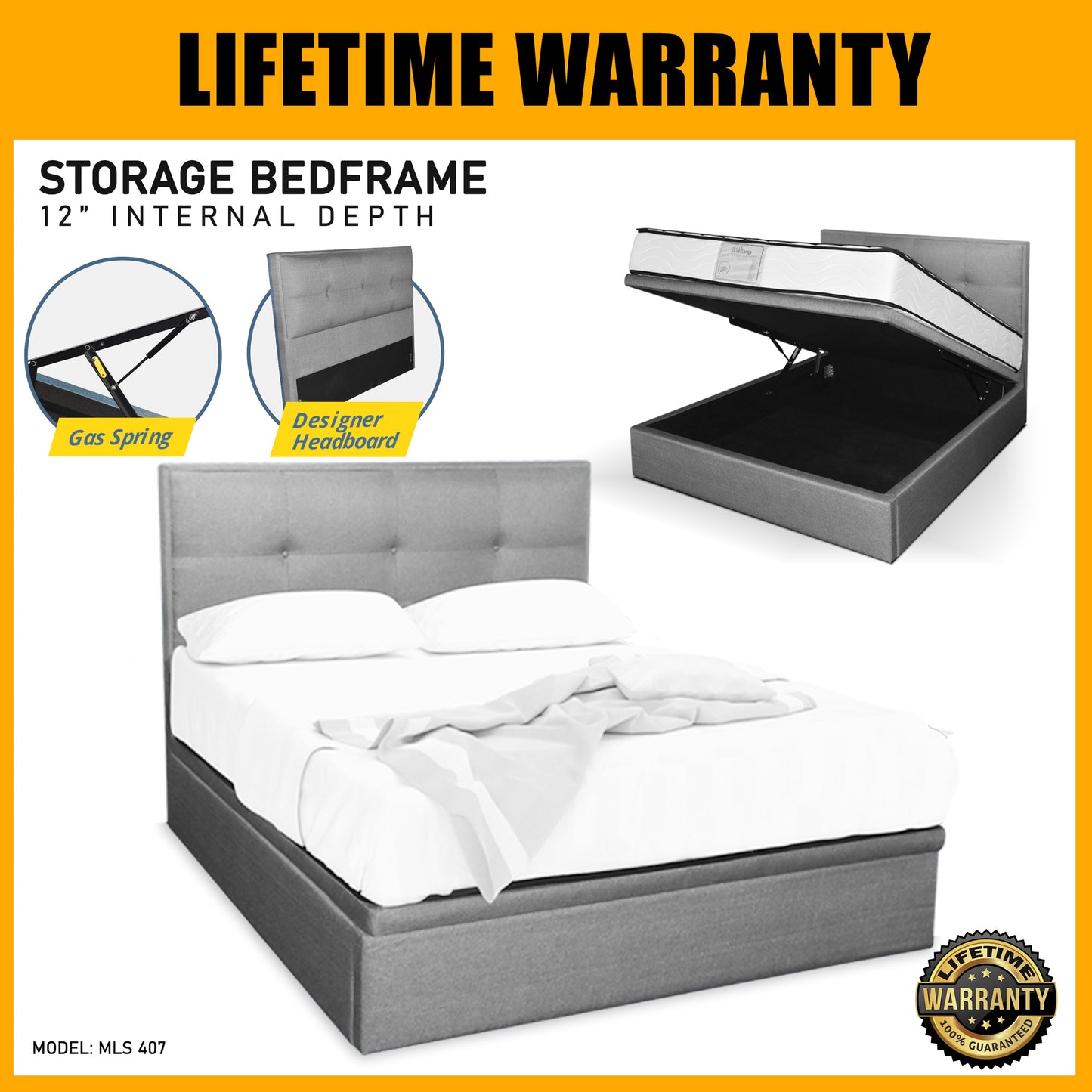 SMARTBED | Storage Bedframe - EX STOCK | MLS407