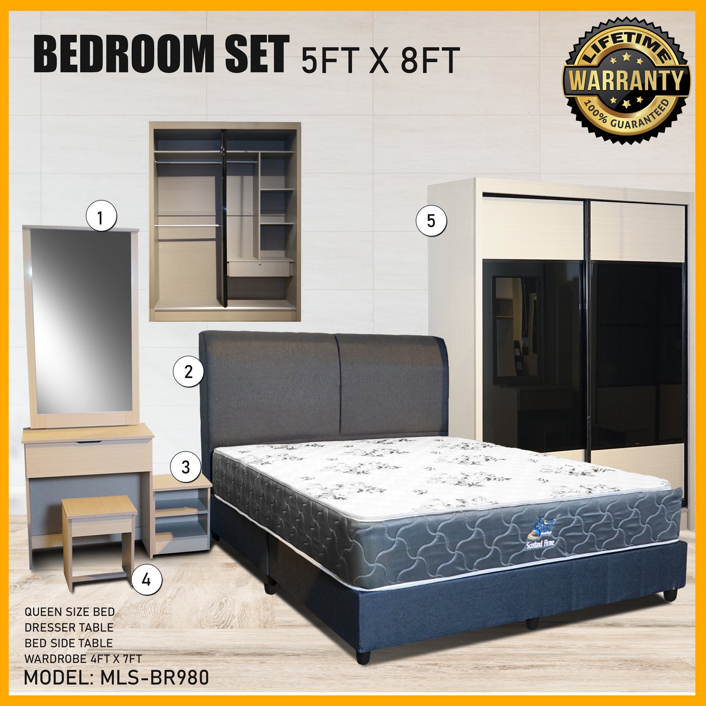 SMARTBED | Bedroom Set 5ft x 8ft | MLS-BR980