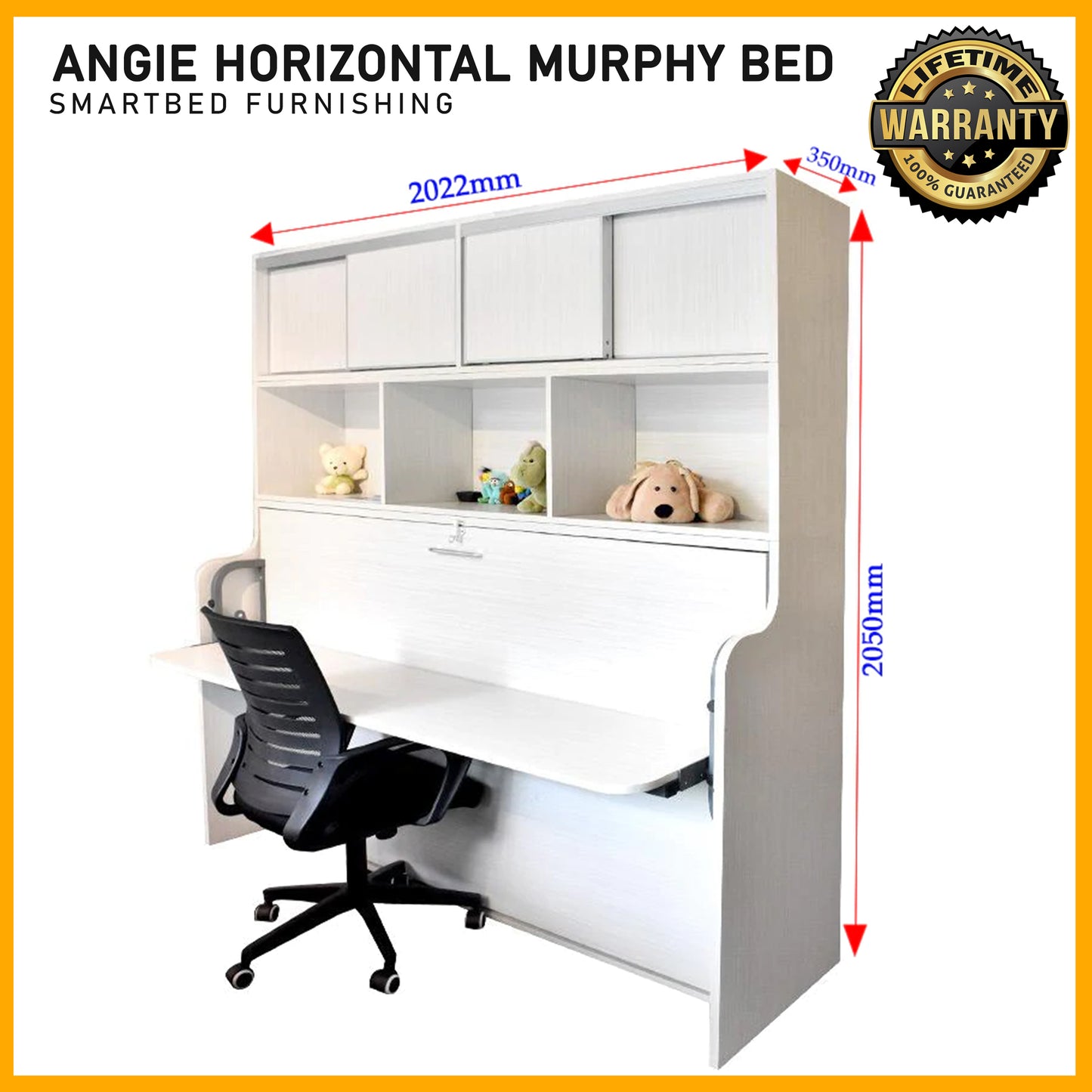SMARTBED | Angie Horizontal Murphy Bed