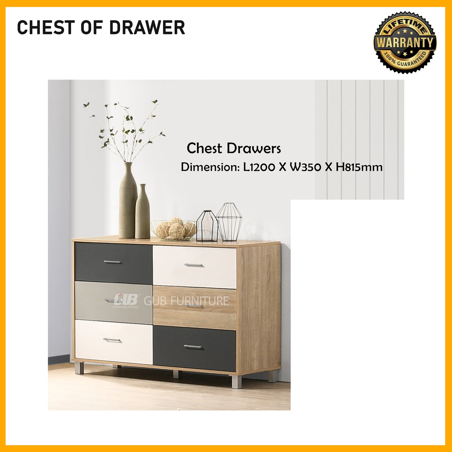 SMARTBED | Chest Drawers - L1200xW350xH815mm