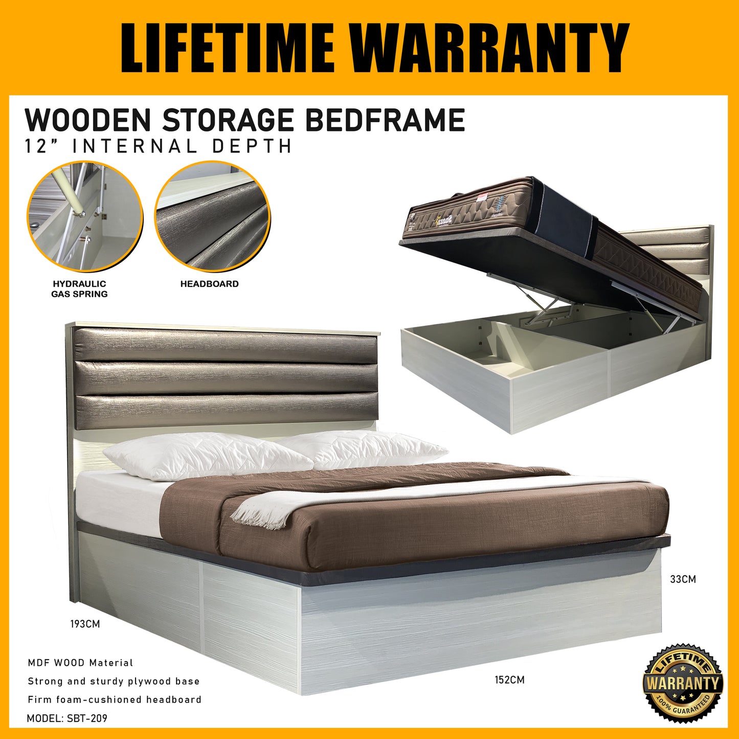 SMARTBED | Wooden Storage Bed | SBT209