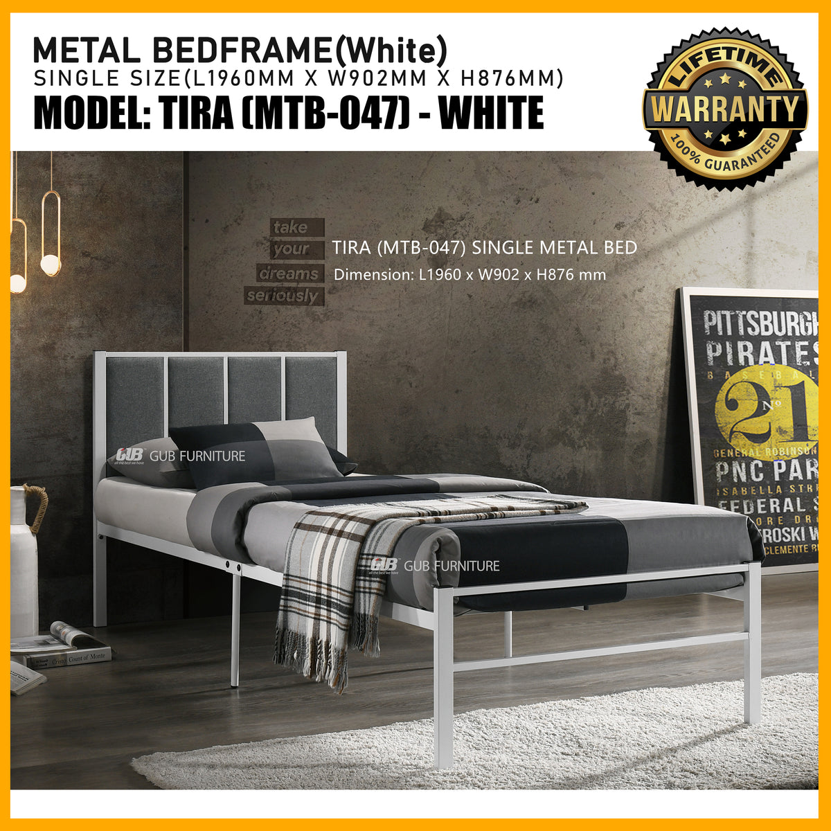 SMARTBED | Metal Bedframe 3ft | Tira