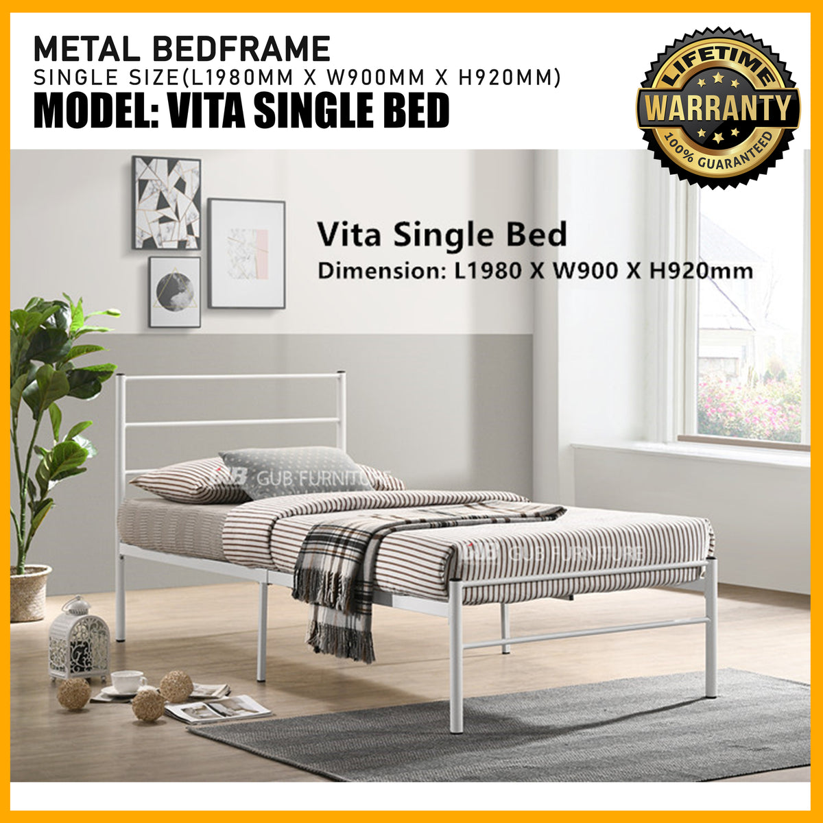 SMARTBED | Metal Bedframe 3ft | Vita