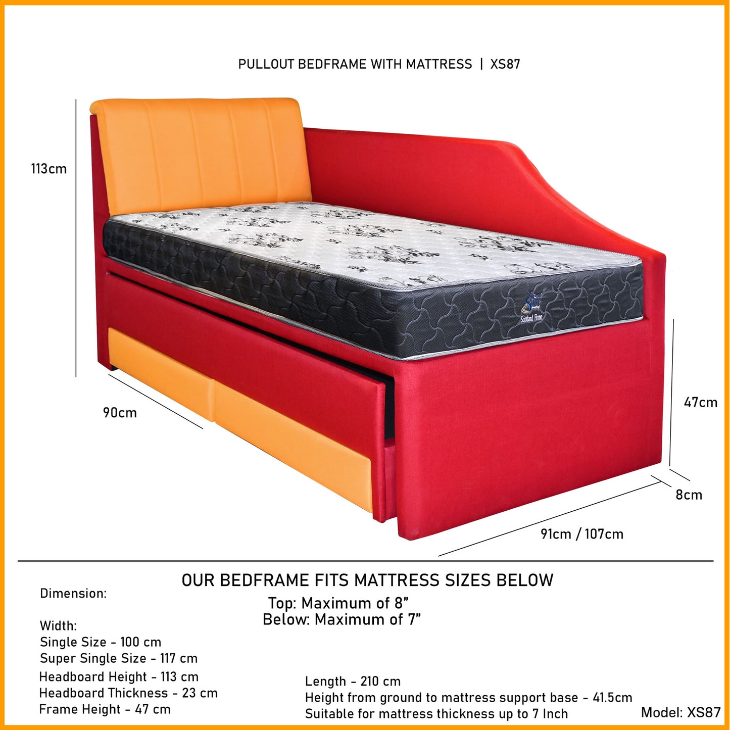 SMARTBED | Pullout Bedframe 5in1 with Mattress | MLS87