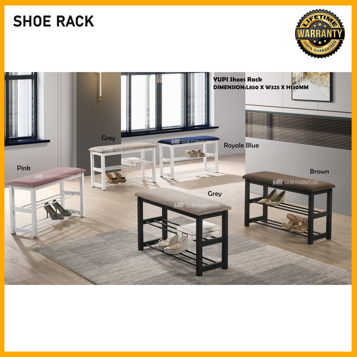 Yupi Shoes Rack - L850xW325xH130mm